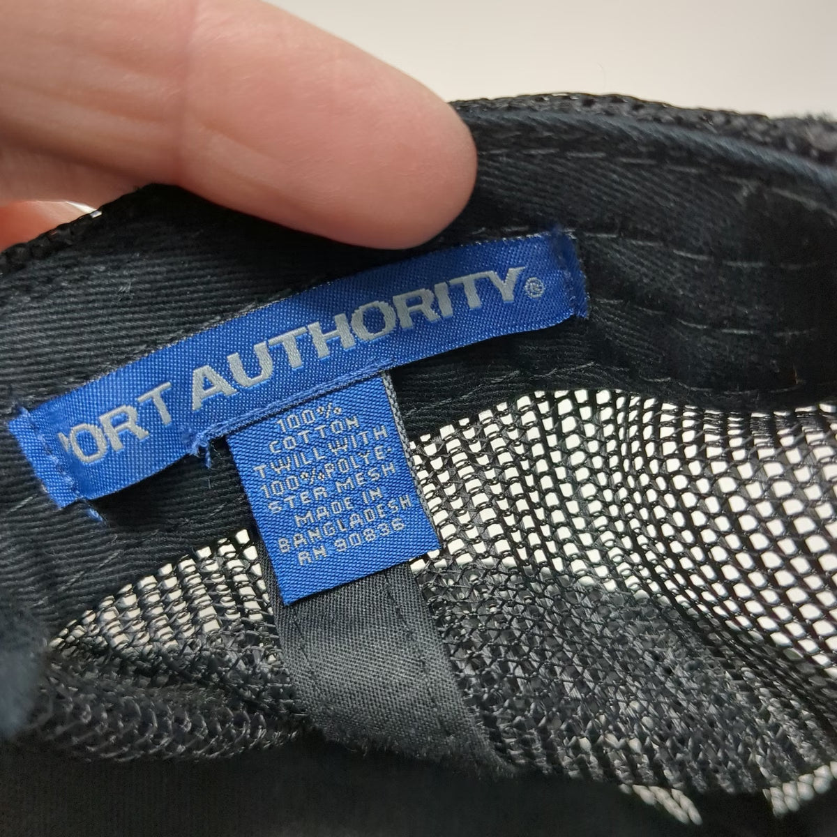 Port Authority Trucker Hat Black One Size Harvey Windows Doors Mesh Snapback