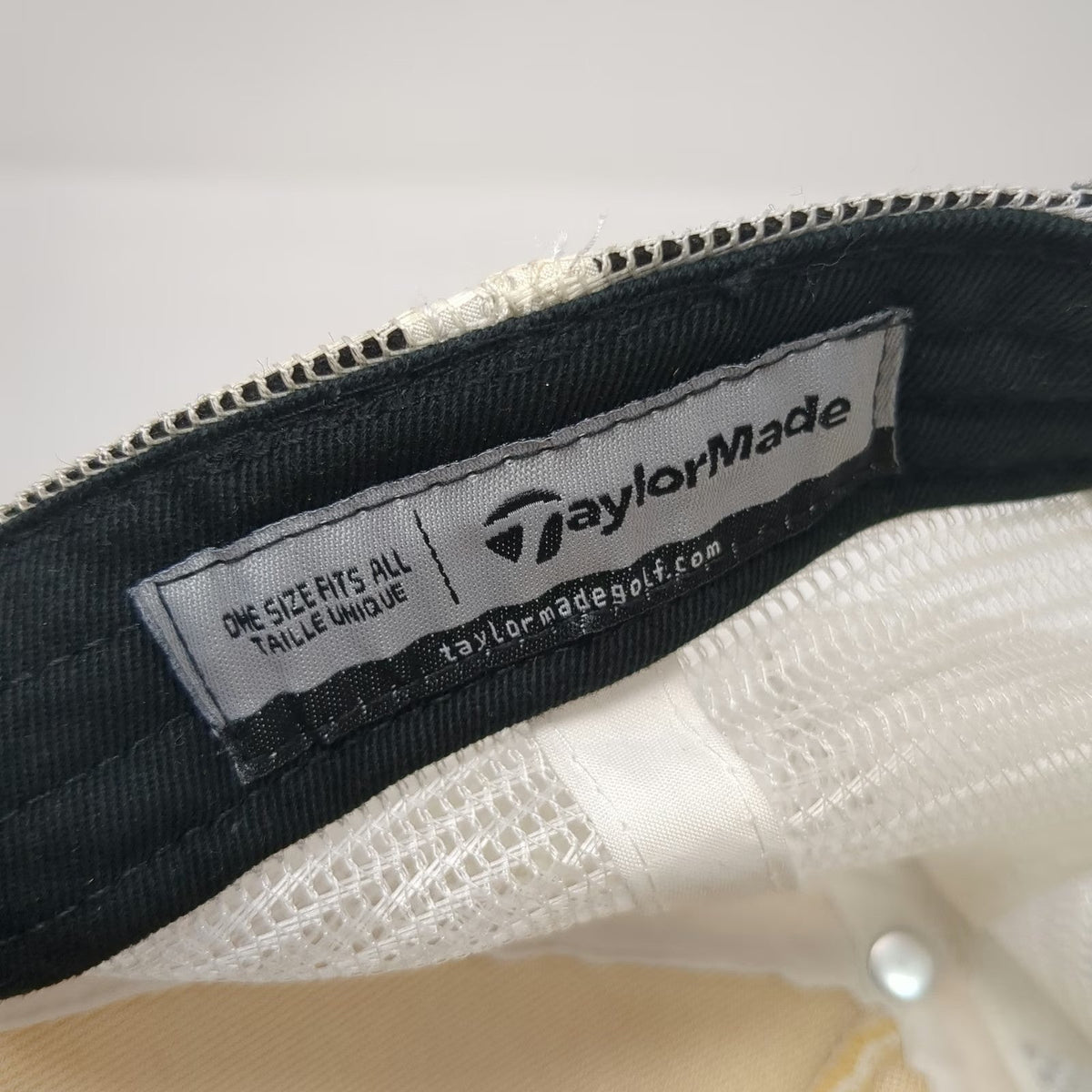 TaylorMade Trucker Hat White One Size Mesh Snapback Golf Rope Brim Script Logo