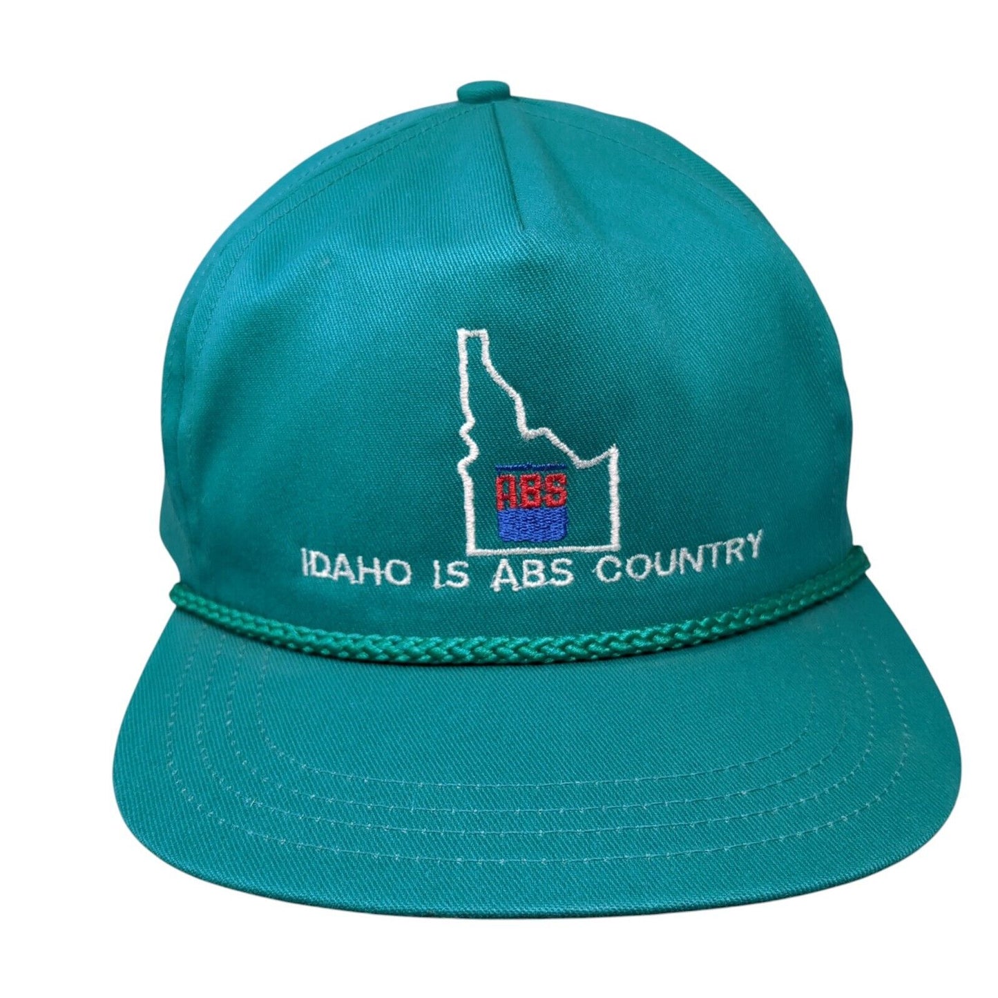 Idaho Is ABS Country Slideback Hat Green One Size Adjustable Embroidered Rope