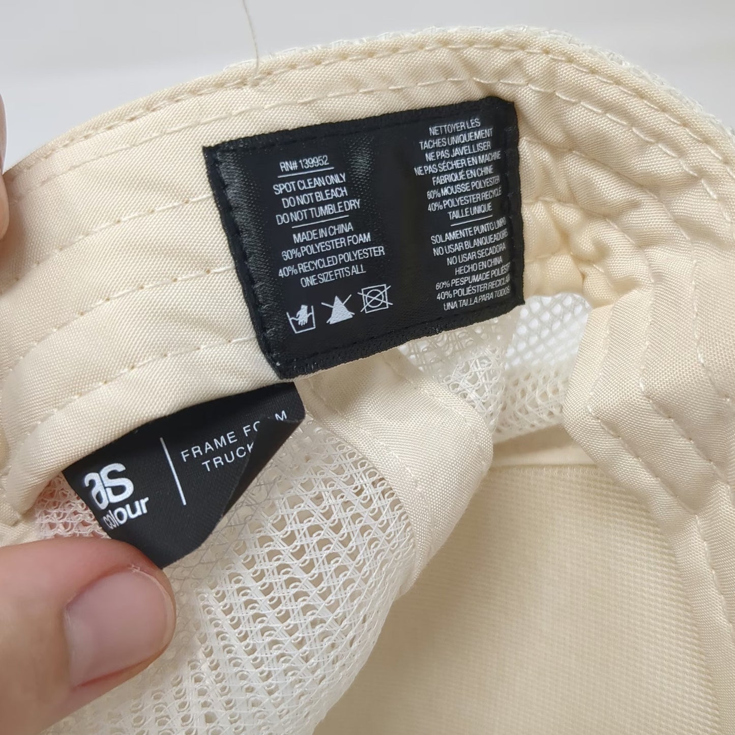 AS Colour Trucker Hat Beige One Size Mesh Back Foam Front Plunge Club Snapback