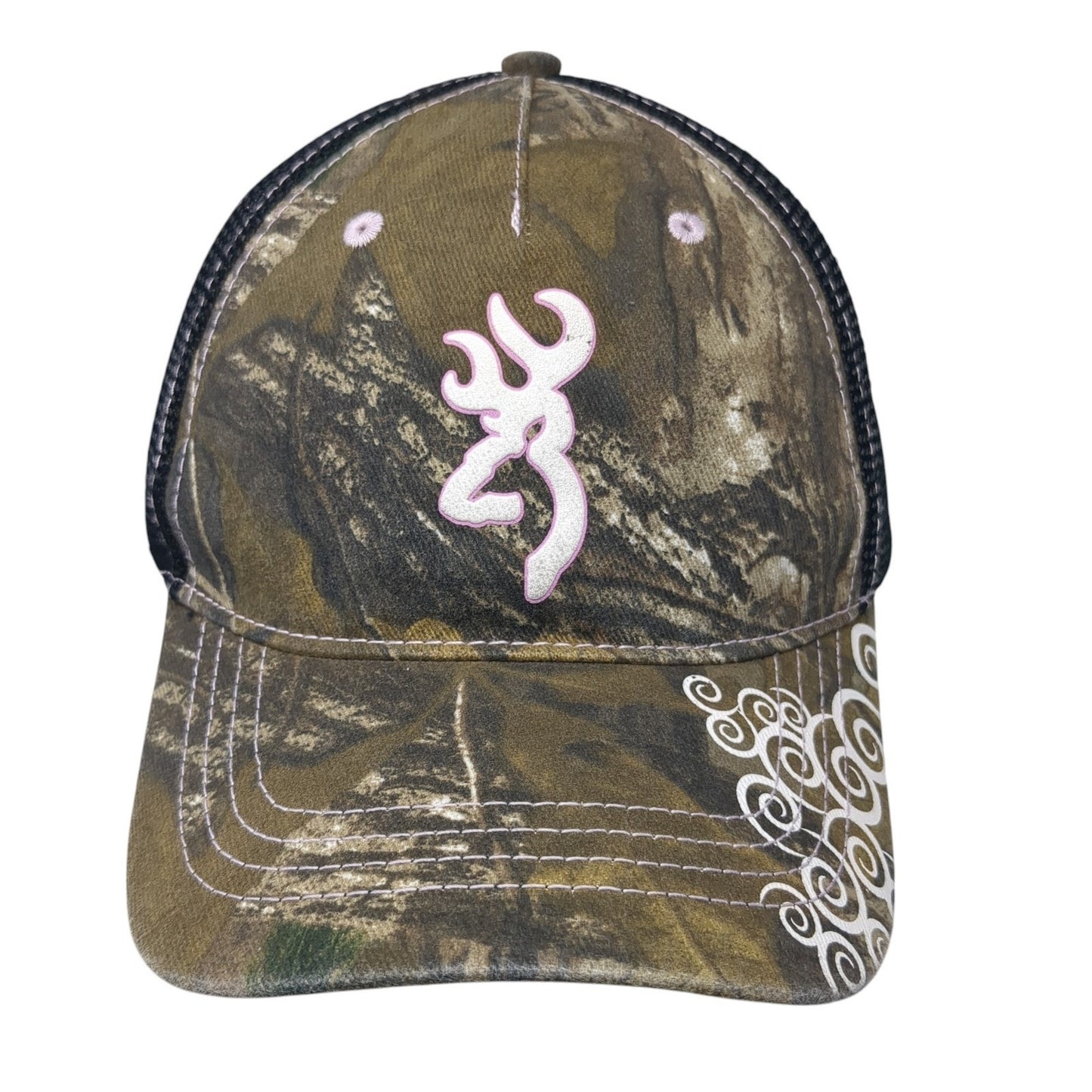 Browning Strapback Baseball Cap Multicolor One Size Adjustable Camo Mesh Back