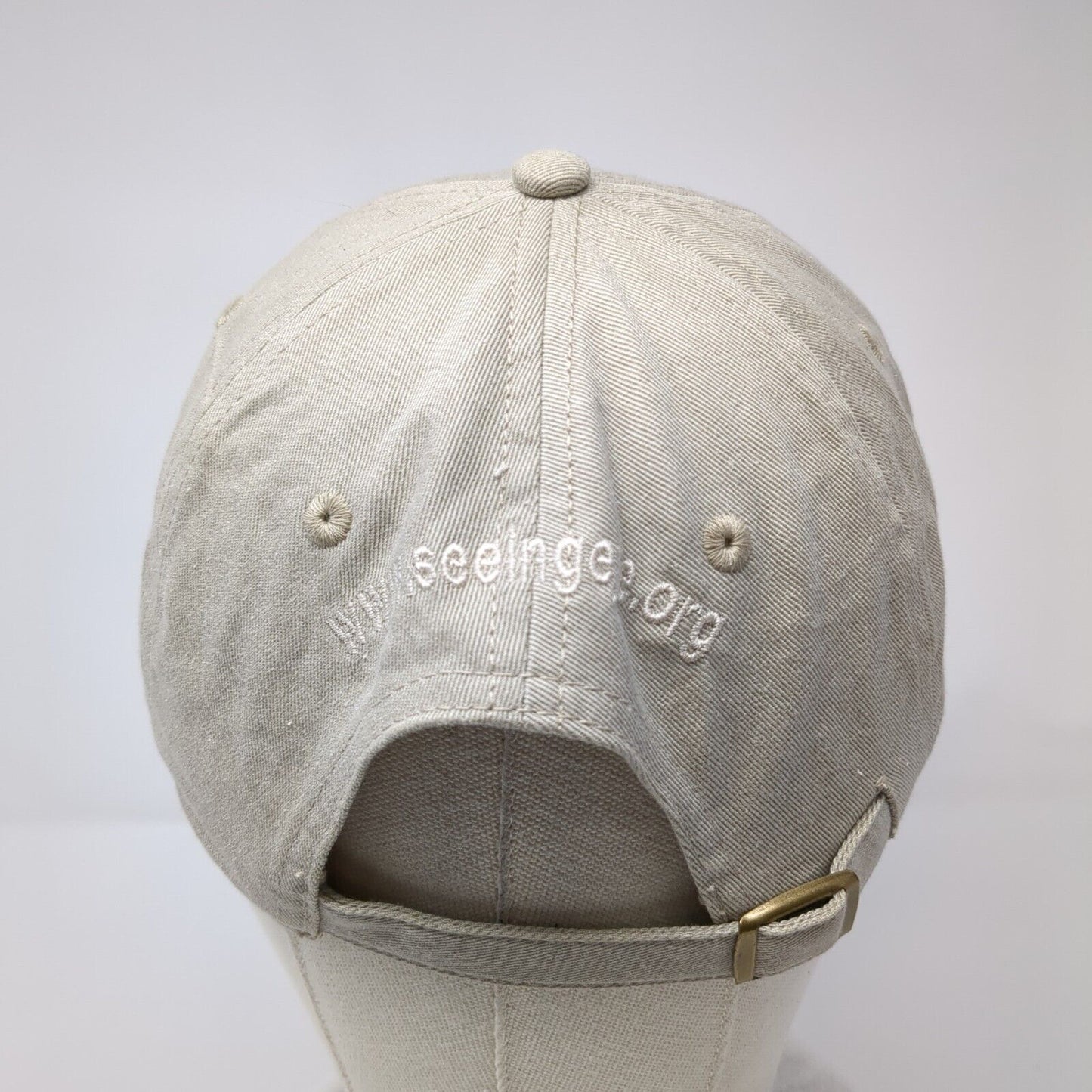 The Seeing Eye Slideback Hat Tan One Size Adjustable Embroidered 6 Panel Cotton