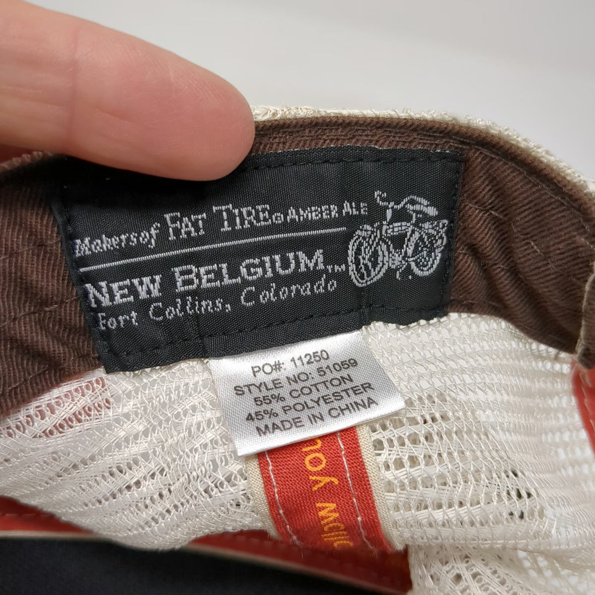 New Belgium Trucker Hat Brown White One Size Mesh Snapback Fat Tire Bicycle Logo