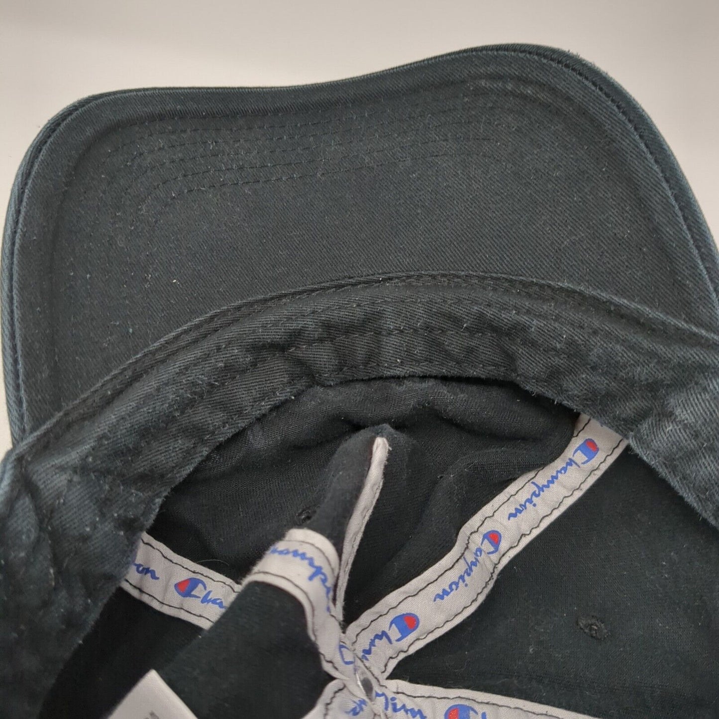 Champion Spell Out Slideback Hat Black One Size Adjustable Embroidered