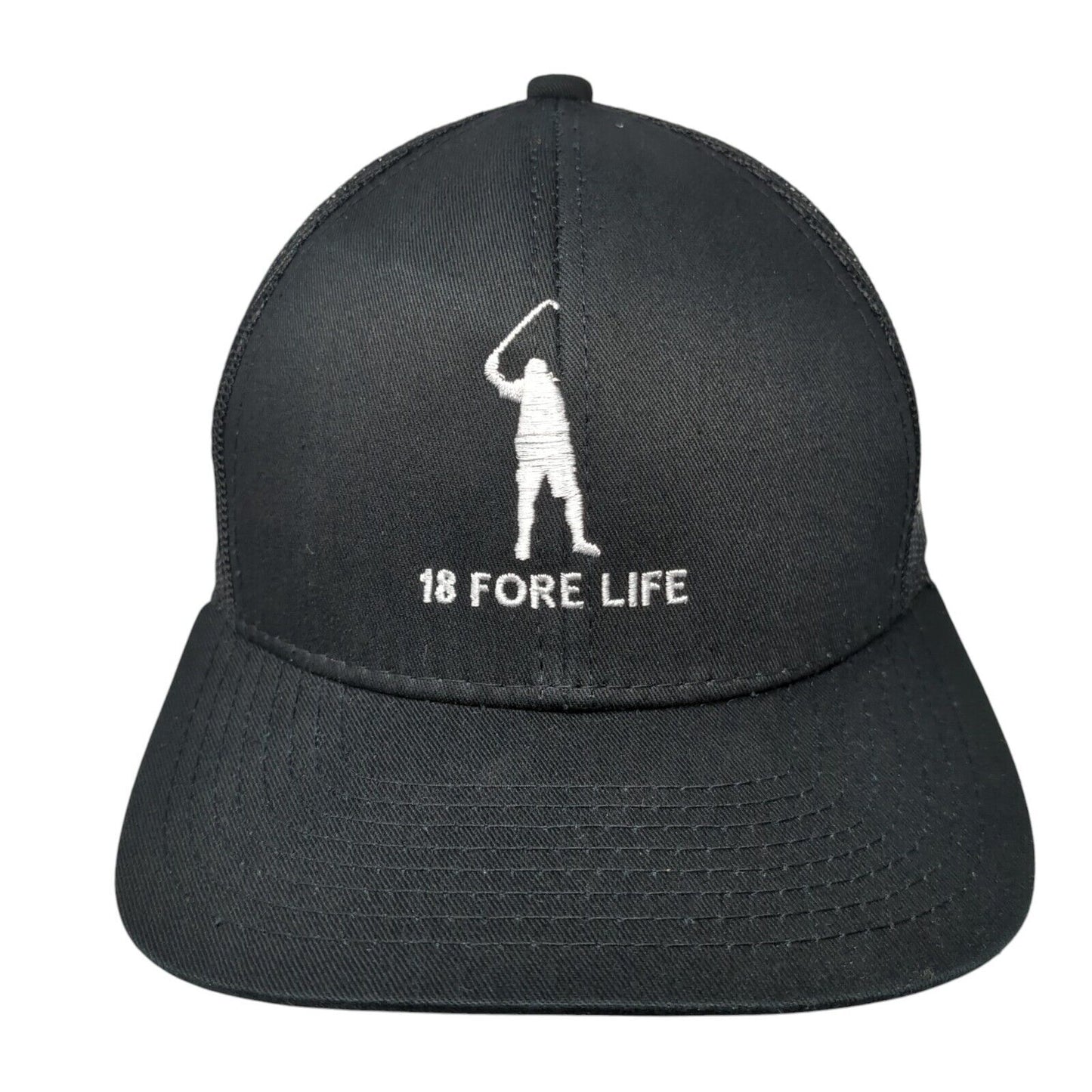 18 Fore Life Strapback Trucker Hat Black OS Adjustable Embroidered Outdoor Cap