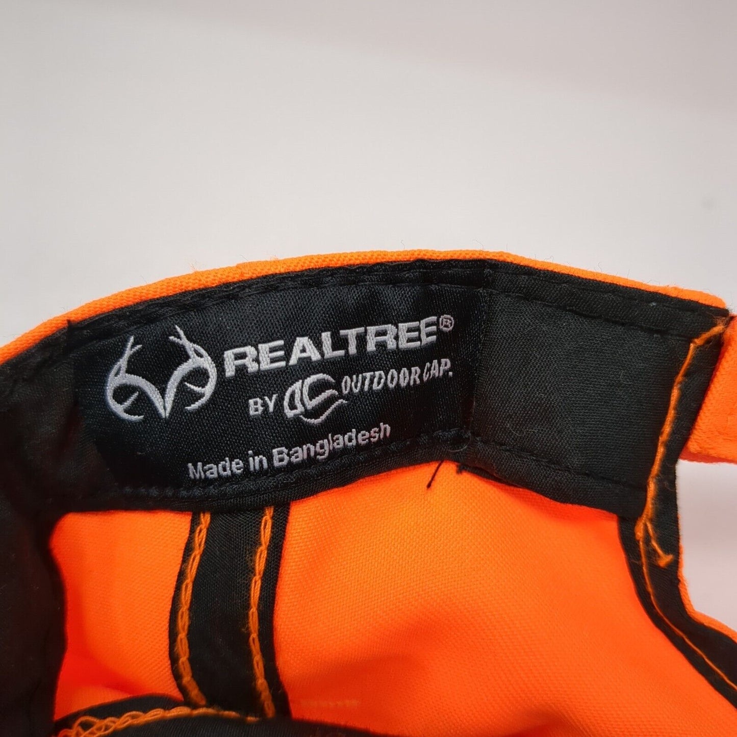 Realtree Logo Strapback Hat Orange One Size Adjustable Outdoor Cap
