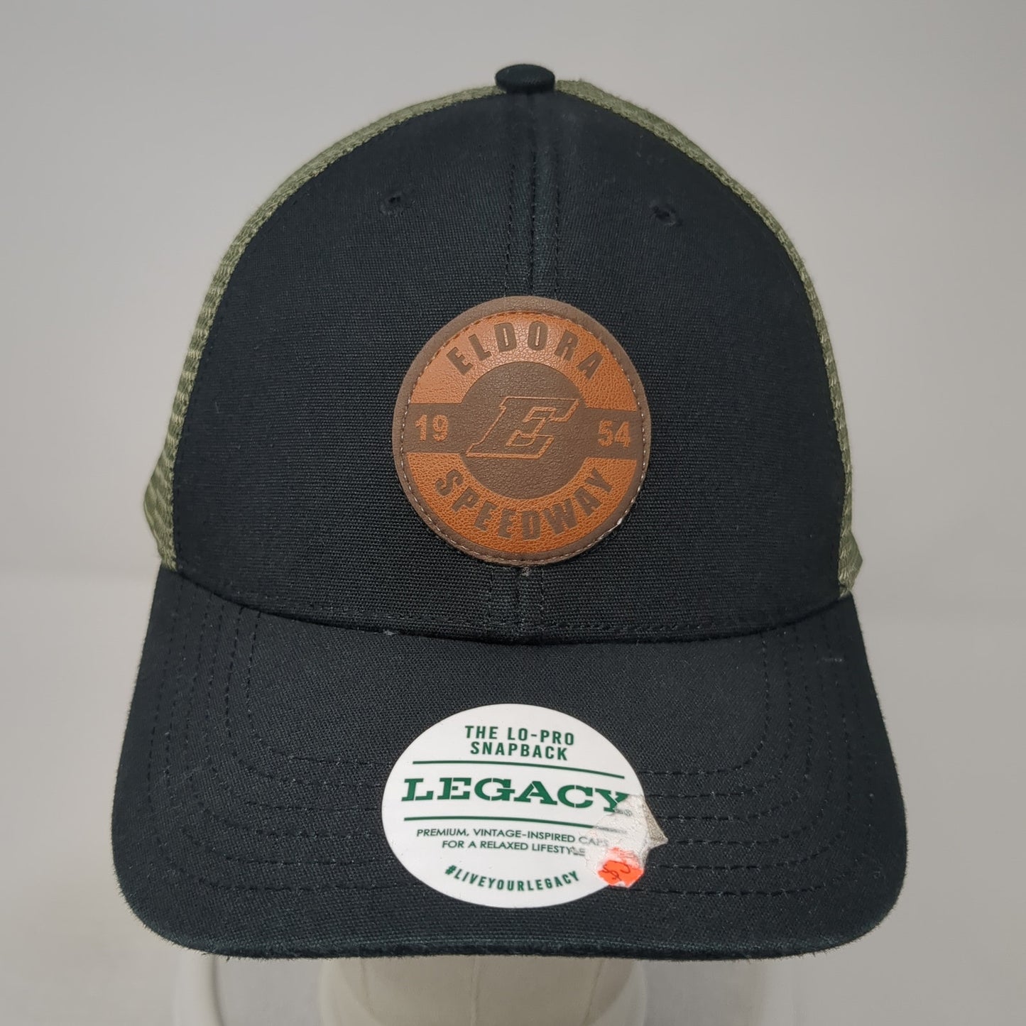 Eldora Speedway 1954 Snapback Trucker Hat Black OS Adjustable Mesh Back Legacy