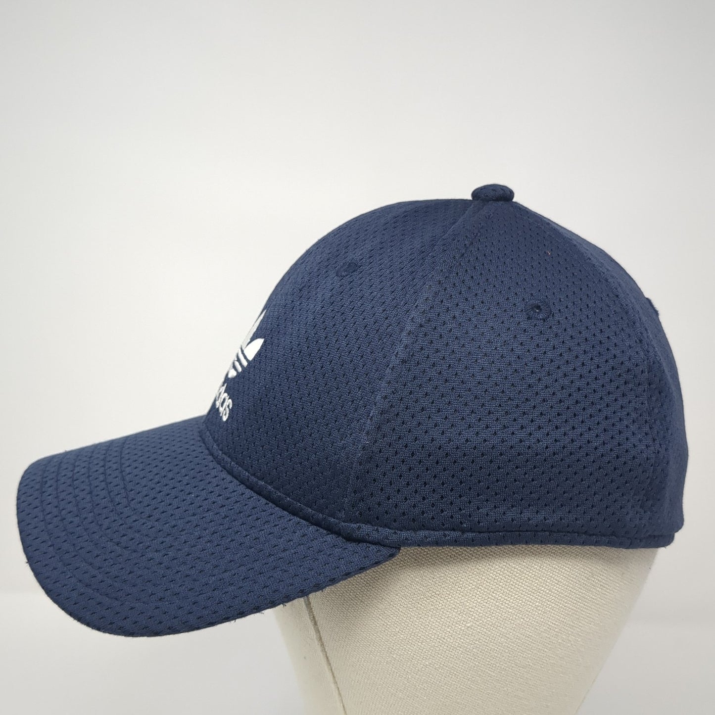 Adidas Trefoil Fitted Hat Medium Embroidered Logo A-Flex Stretch Solid