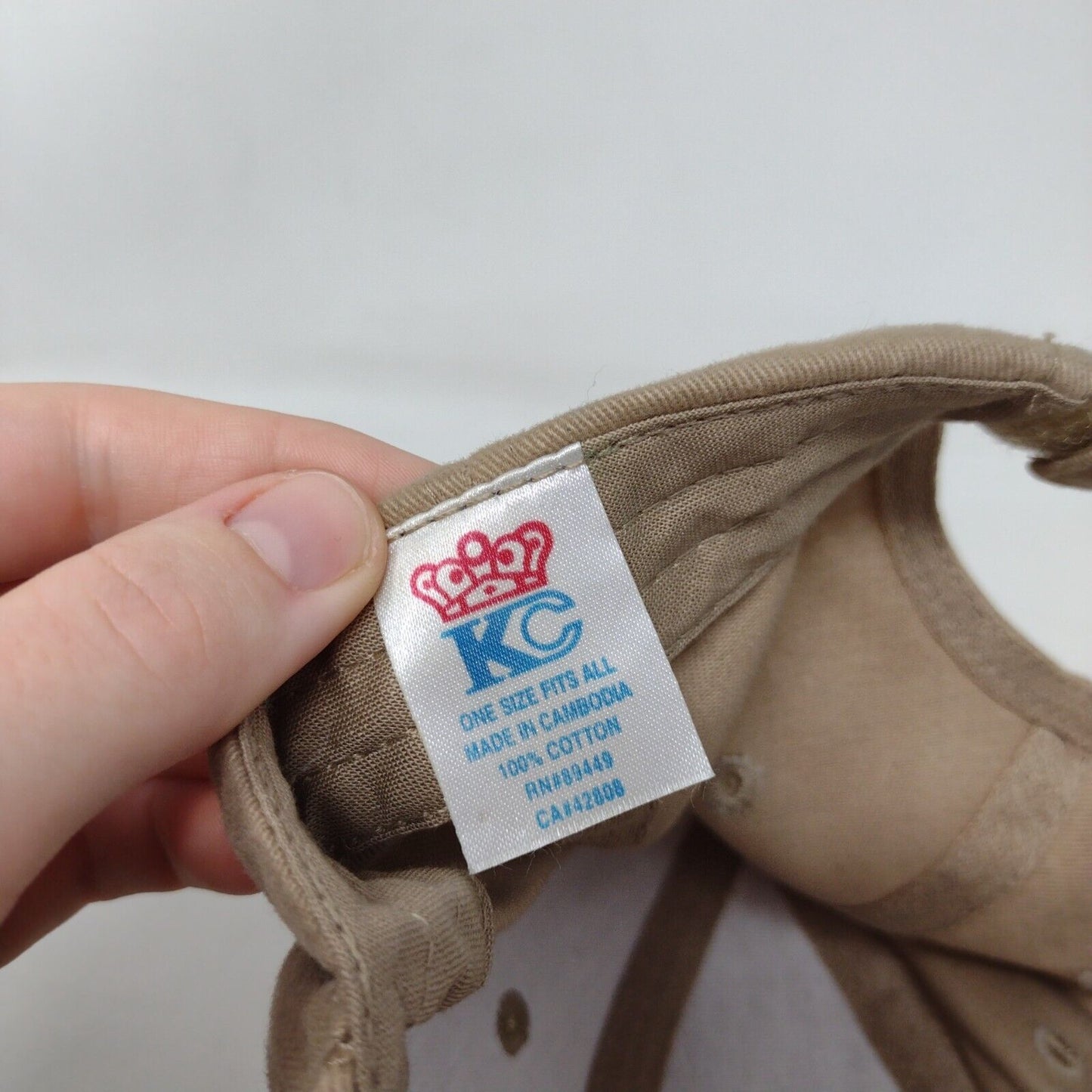 Boise Mattress Strapback Hat Tan OSFA Adjustable Embroidered 6 Panel KC Caps