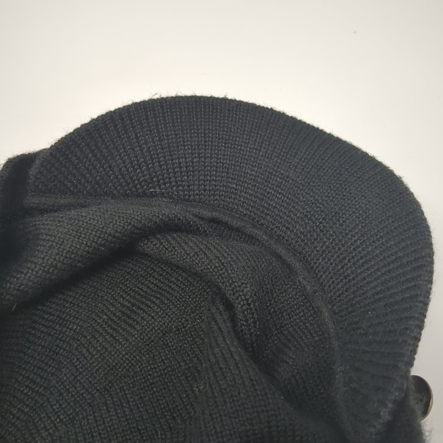 Unbranded Fitted Knit Cadet Army Cap Hat Black One Size Solid Blank