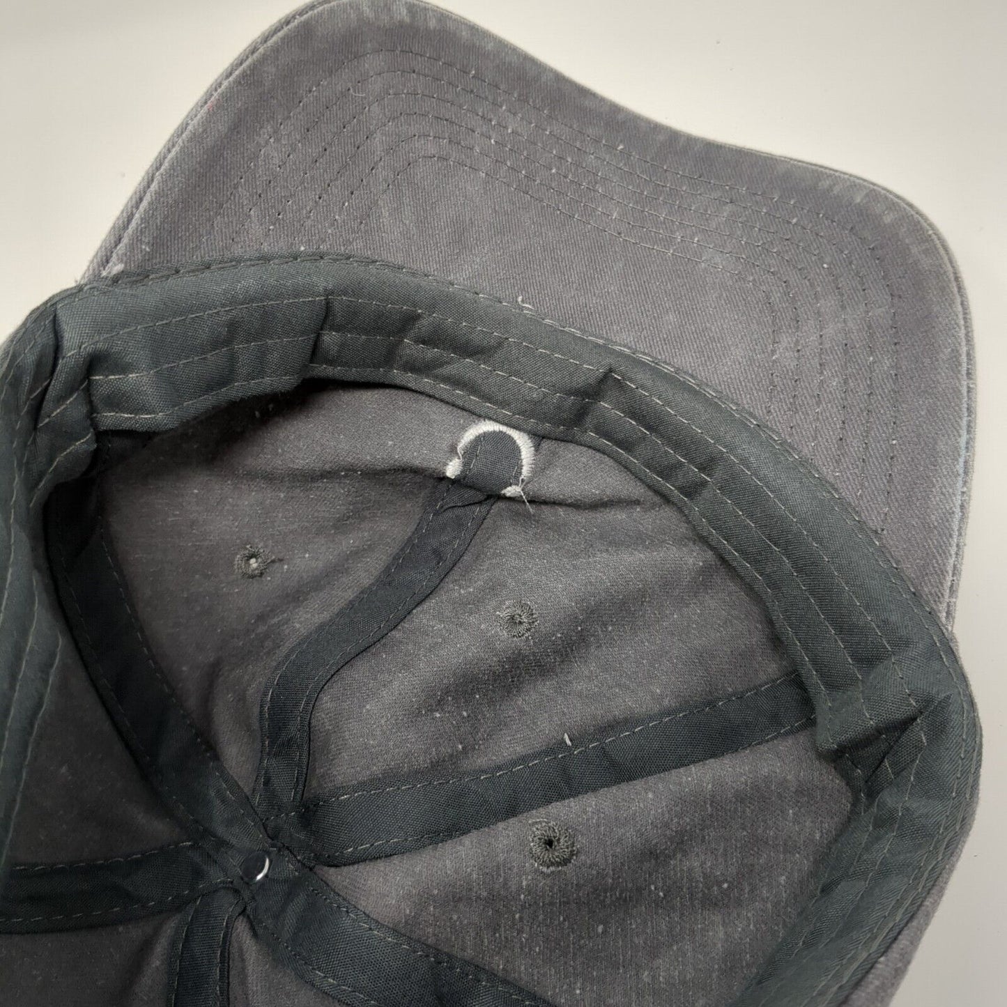 Smiley Face Slideback Hat Gray One Size Adjustable Solid 6 Panel