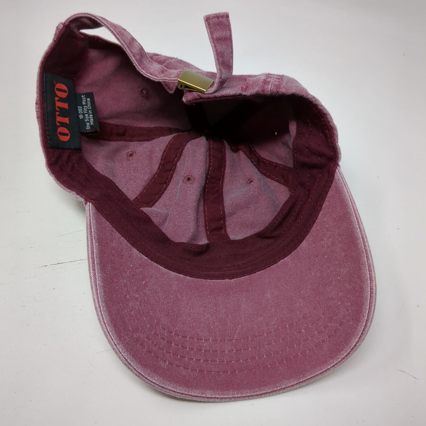 Otto Slideback Hat Red One Size Adjustable Solid 6 Panel Blank Outdoor