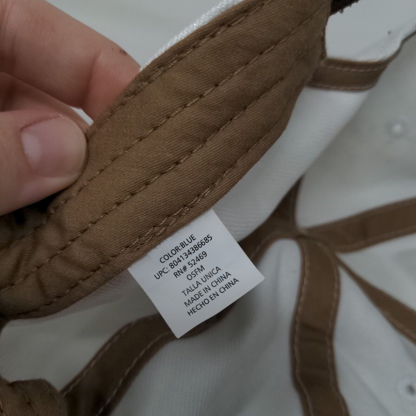 Butterfly Slideback Hat Blue OSFM Embroidered Leather Strap 6 Panel