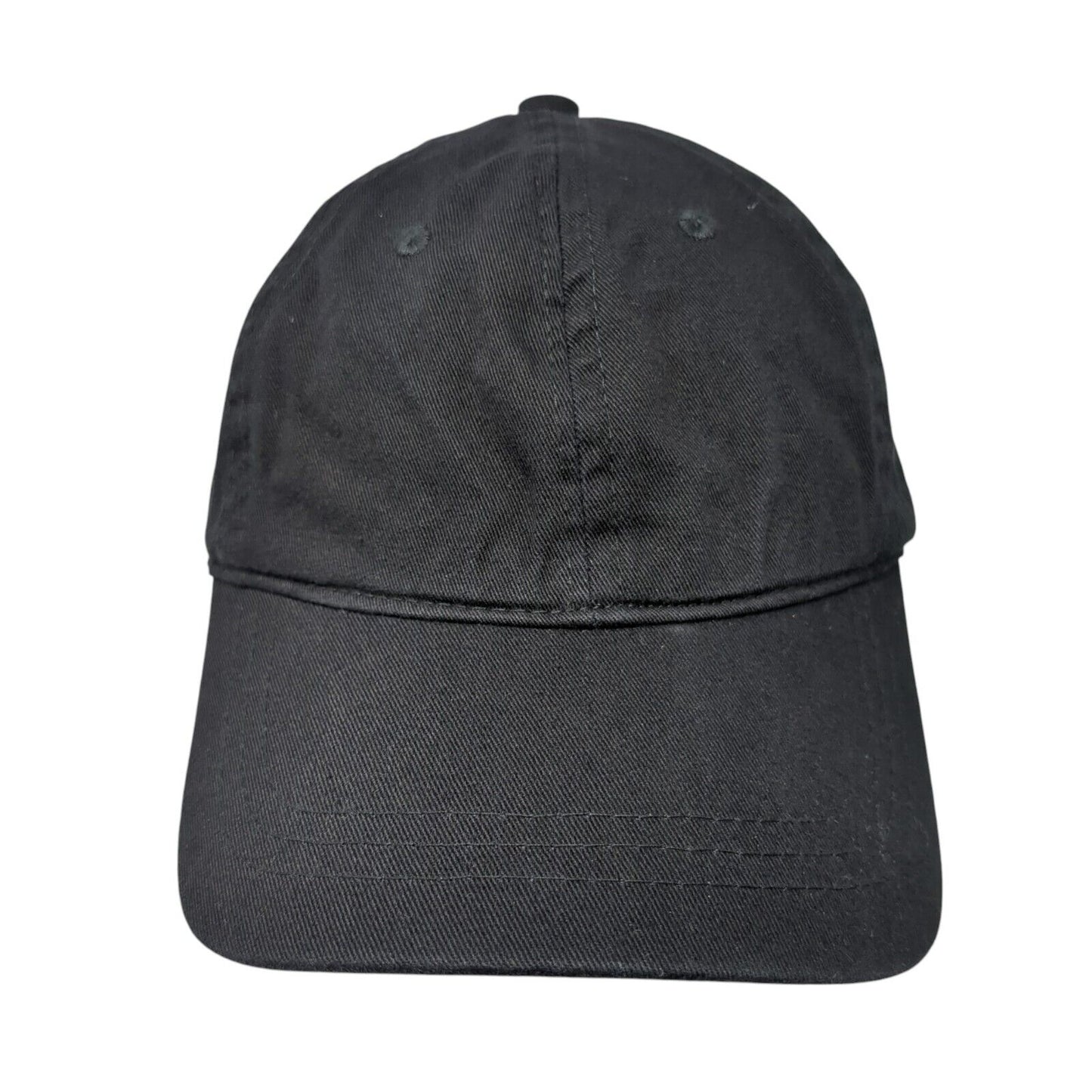 Unbranded Slideback Hat Black One Size Adjustable Solid Blank 6 Panel