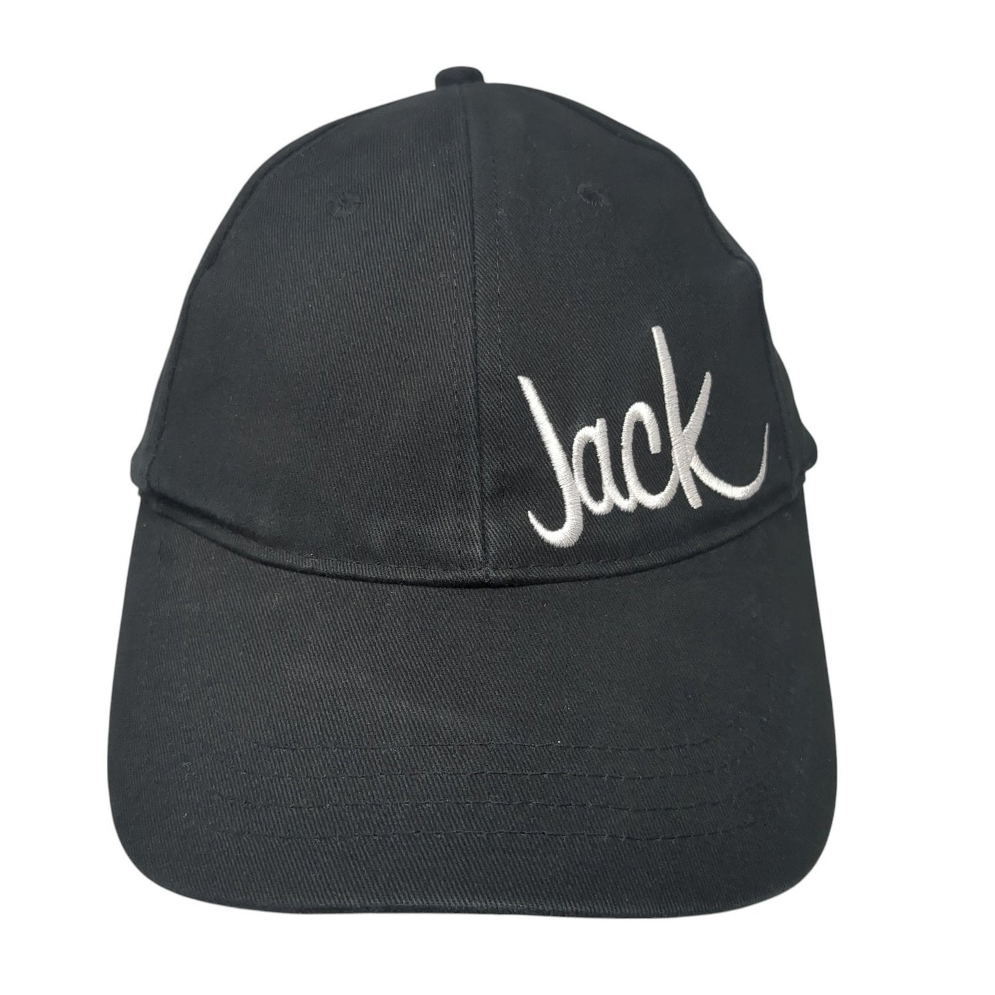 Jack Strapback Hat Black One Size Adjustable Embroidered Solid 6 Panel