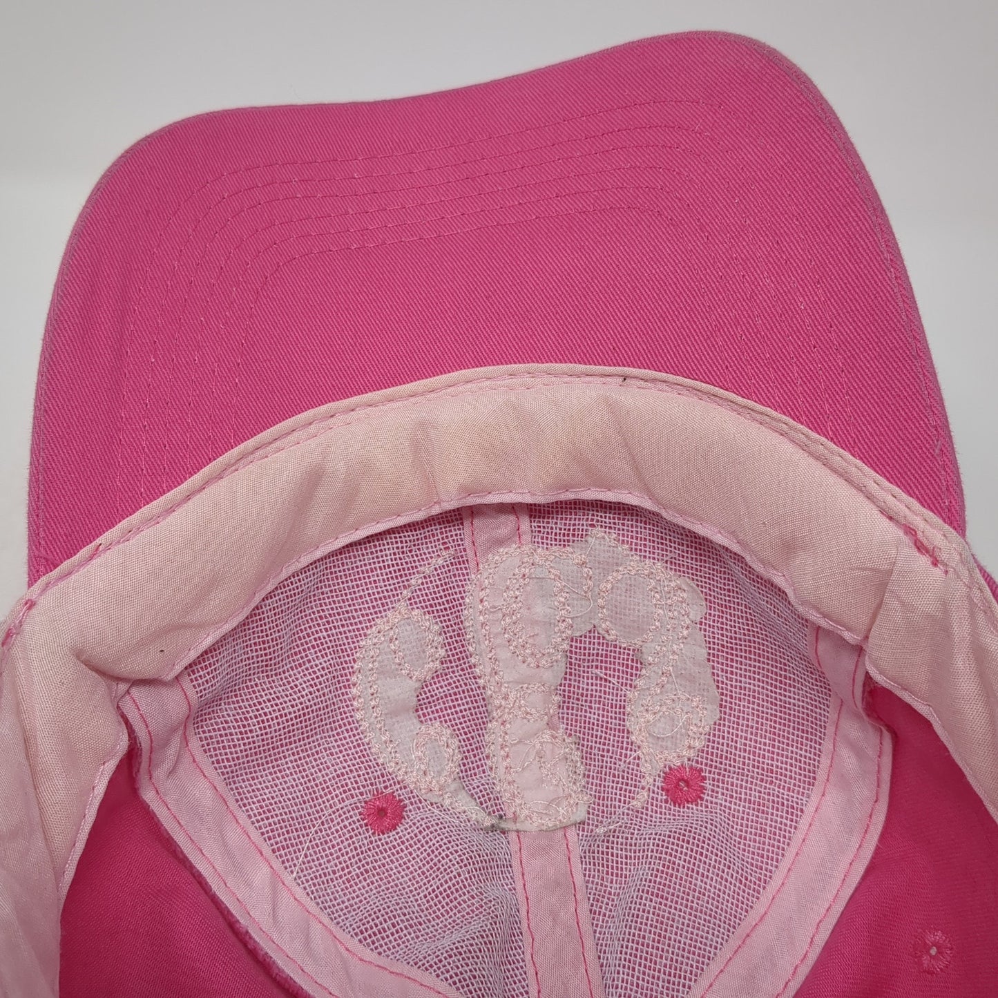 CES Monogram Strapback Baseball Cap Pink One Size Adjustable Embroidered 6 Panel