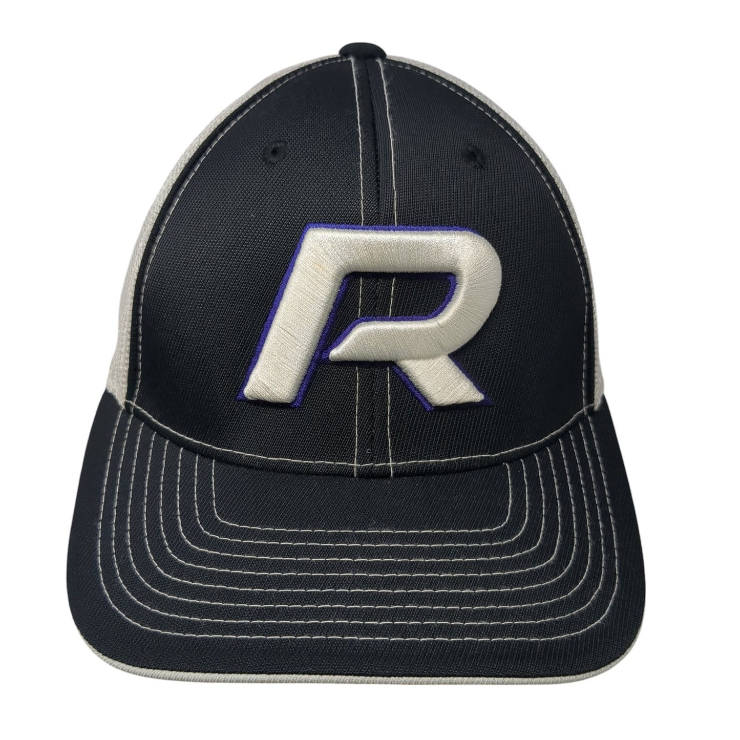 Rocky Fitted Trucker Hat Black 7 3/8 Embroidered Mesh Back Pacific Headwear