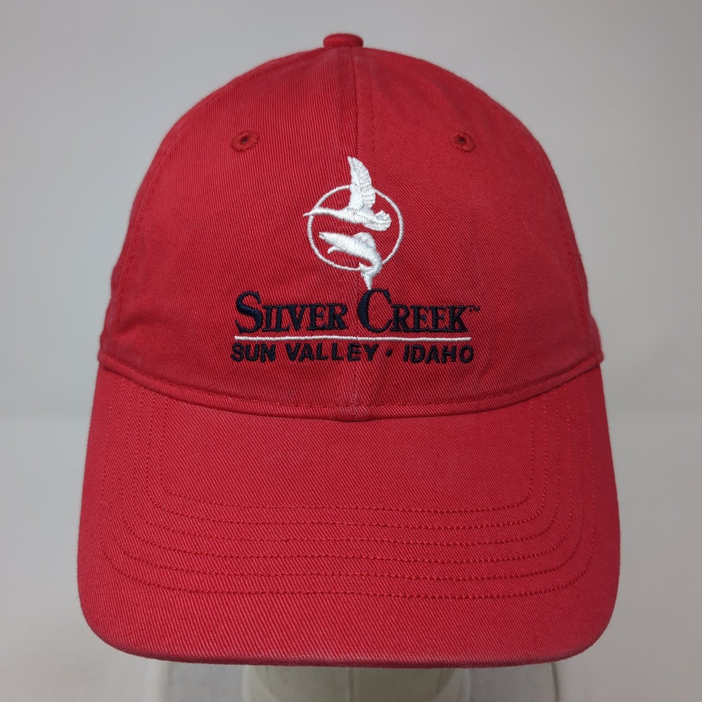 Silver Creek Sun Valley Idaho Strapback Hat Red One Size Adjustable