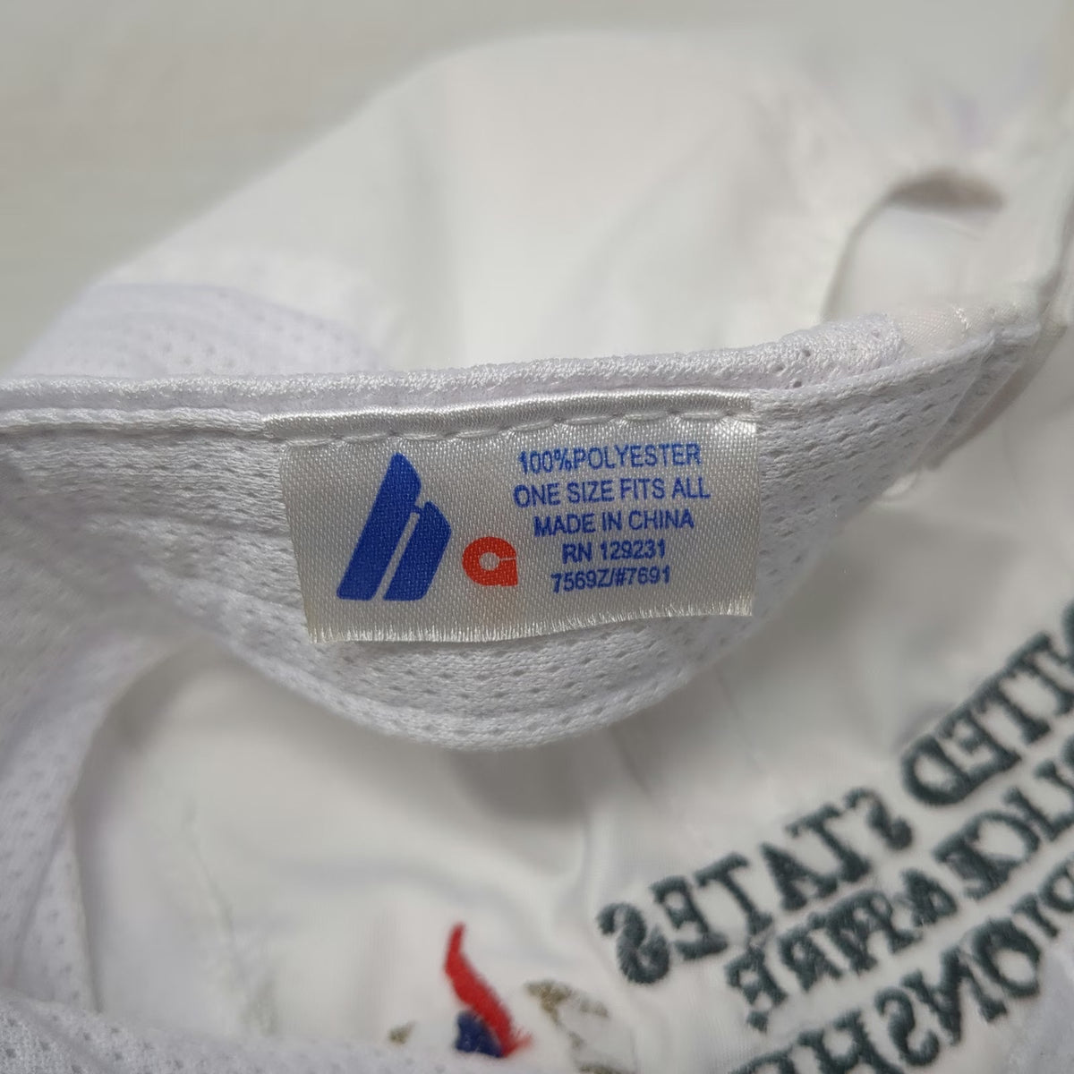 Baseball Cap White One Size US Police & Fire Championships Mesh Polyester Hat
