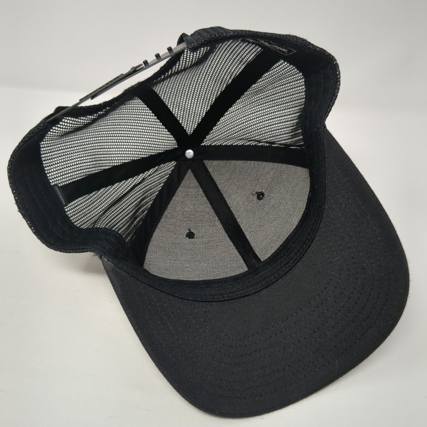 Lovely Hollow Farms Snapback Mesh Back Trucker Hat Black One Size Patch