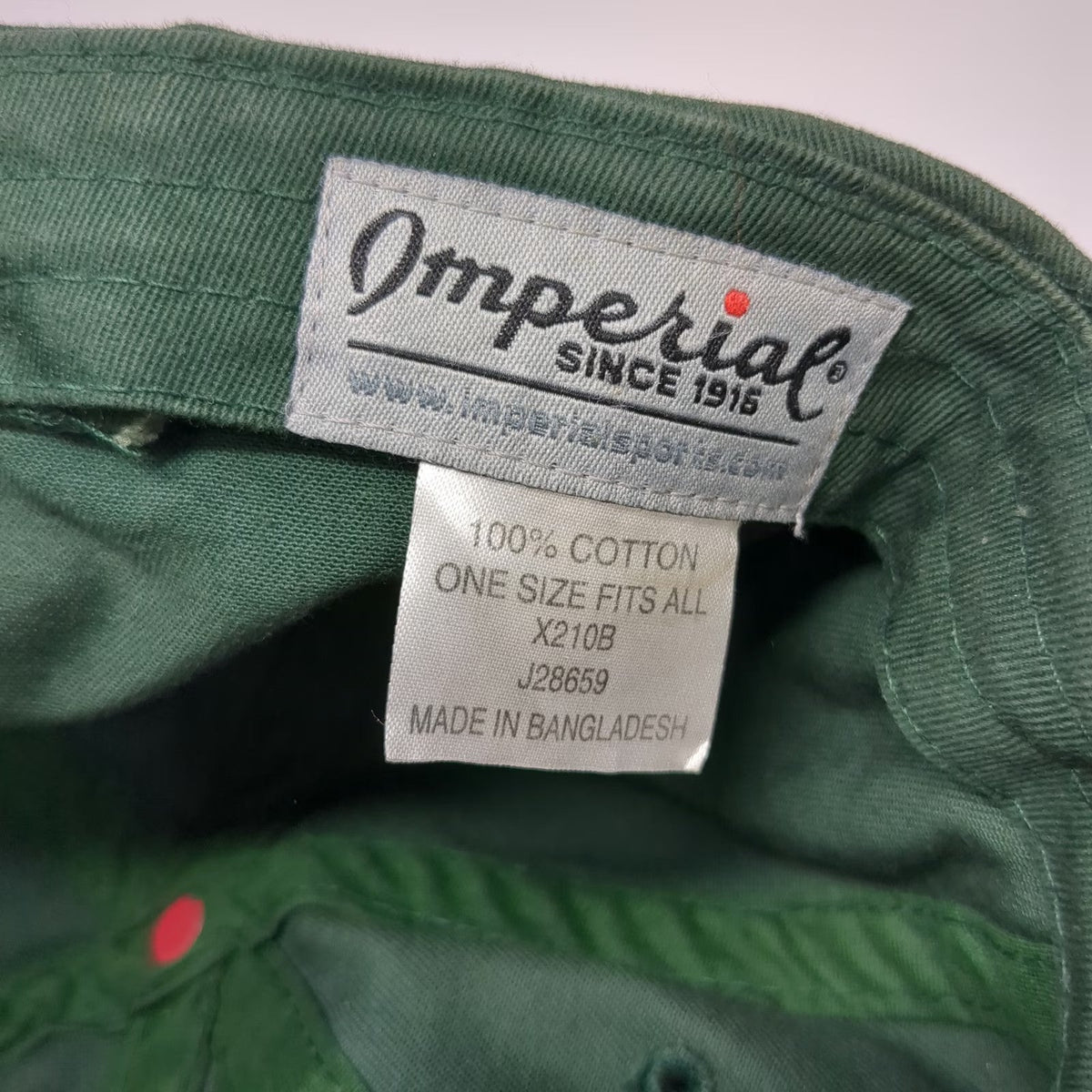 Imperial Baseball Cap Green OSFM Tall Timber Lodge Pittsburg NH Fishing Logo Hat
