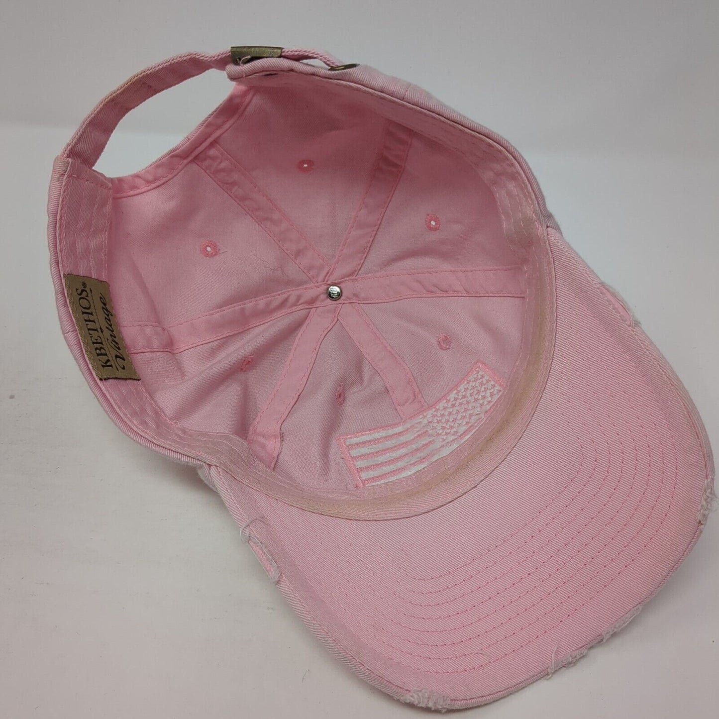 USA Flag Slideback Baseball Cap Pink One Size Adjustable Patriotic KB ETHOS