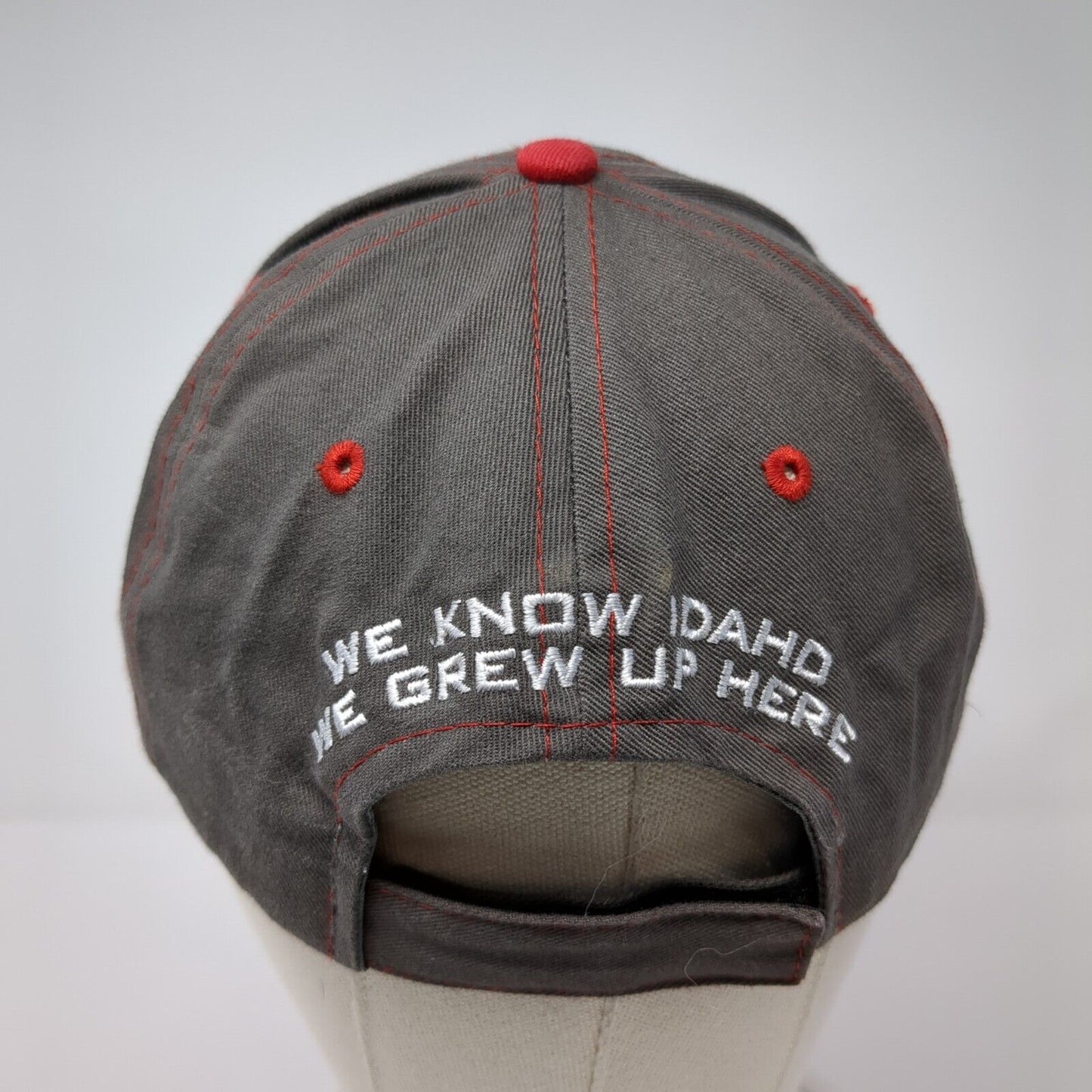 Farm Bureau Ins We Know Idaho We Grew Up Here Strapback Hat Gray OS Buck's Bags