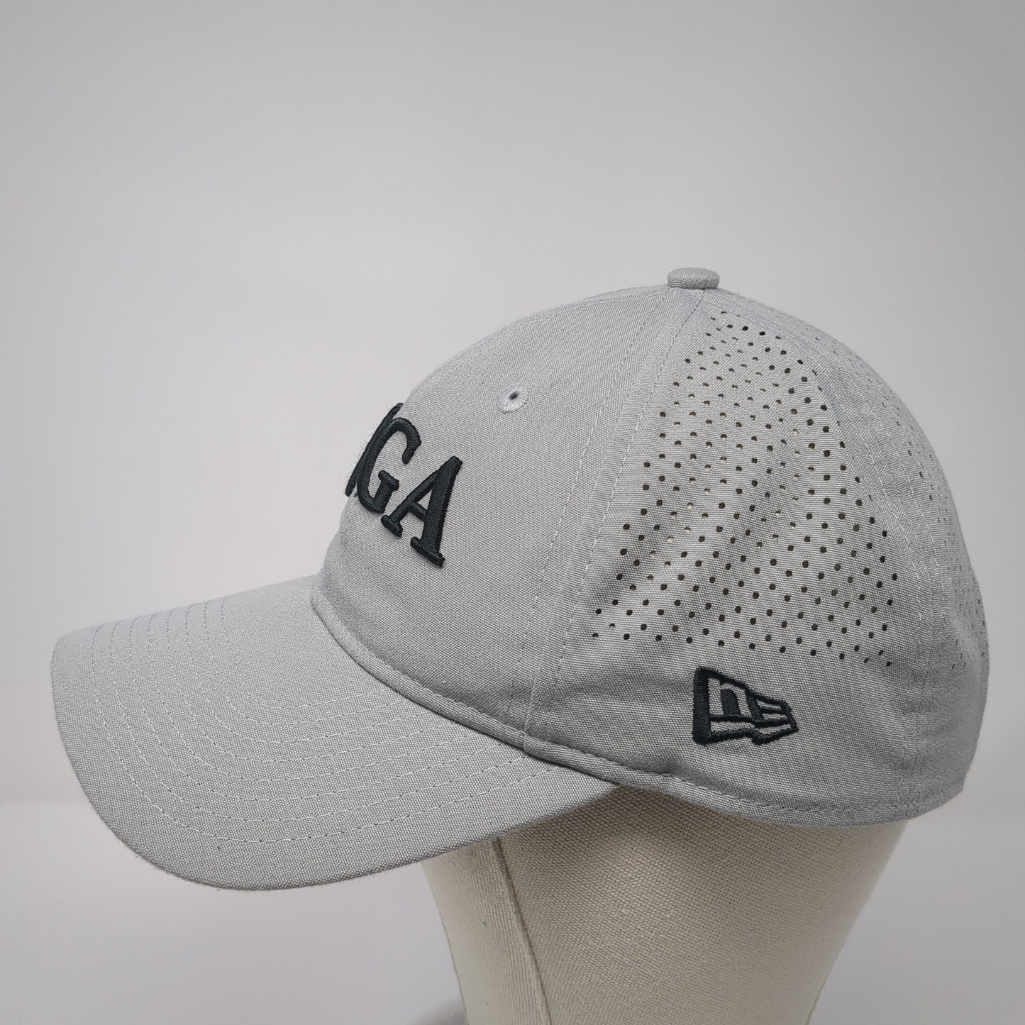 AJGA Strapback Hat Gray One Size Laser Cut Solid TaylorMade New Era