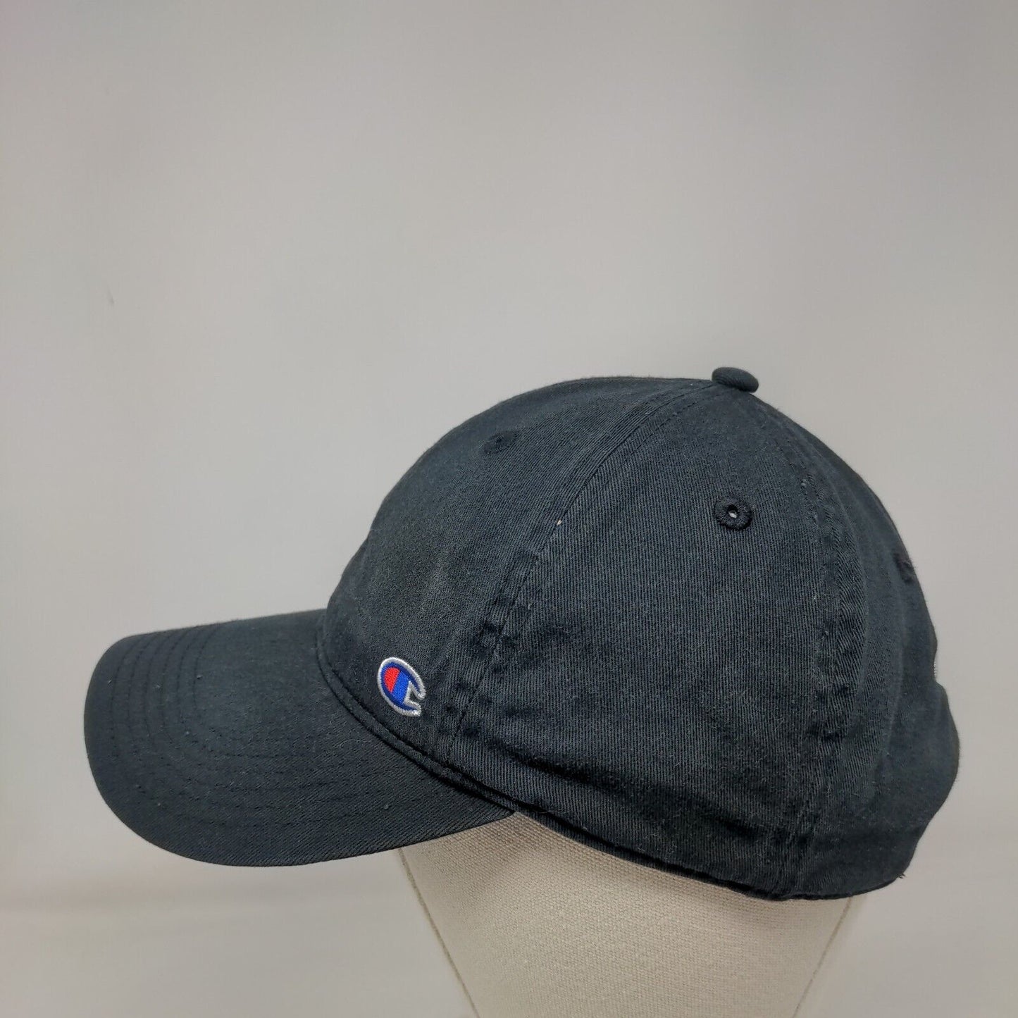 Champion C Logo Slideback Hat Solid Black OSFA Adjustable Embroidered