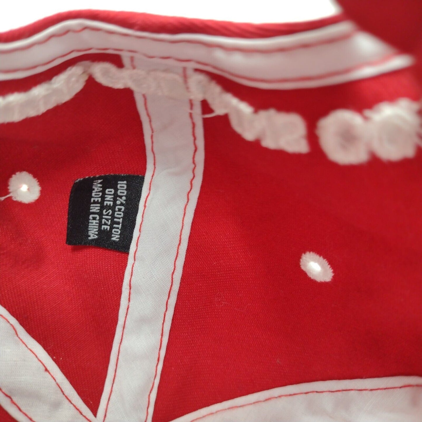 White Columns CC Slideback Hat Red One Size Adjustable Embroidered Pukka