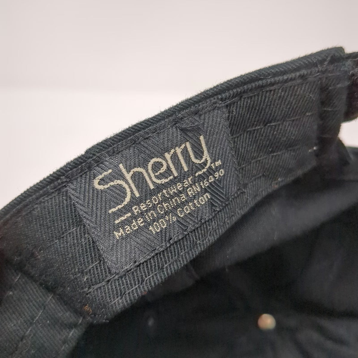 Sherry Baseball Cap Black One Size Jersey Shore NJ Embroidered Strapback Hat