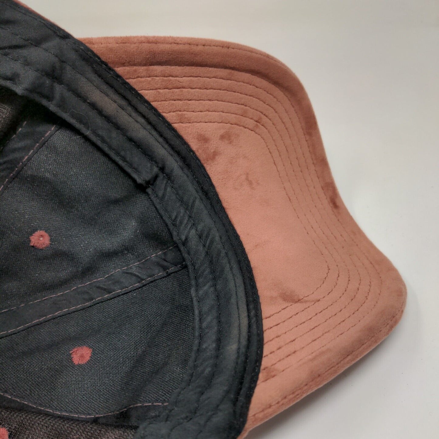 Unbranded Strapback Suede Hat Pinkish-Brown One Size 6 Panel Blank