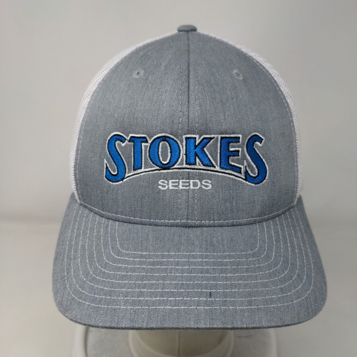 Stokes Seeds Snapback Trucker Hat Gray One Size Embroidered Richardson