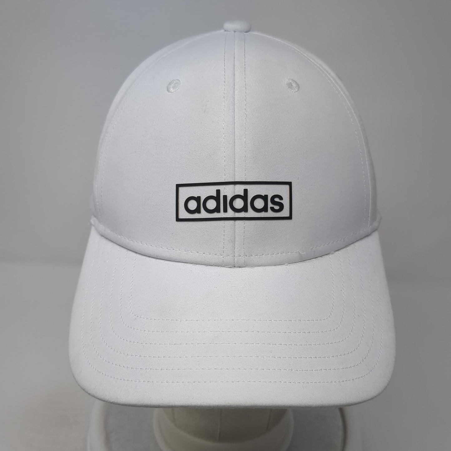 Adidas Spell Out Snapback Hat White One Size Adjustable Solid 6 Panel