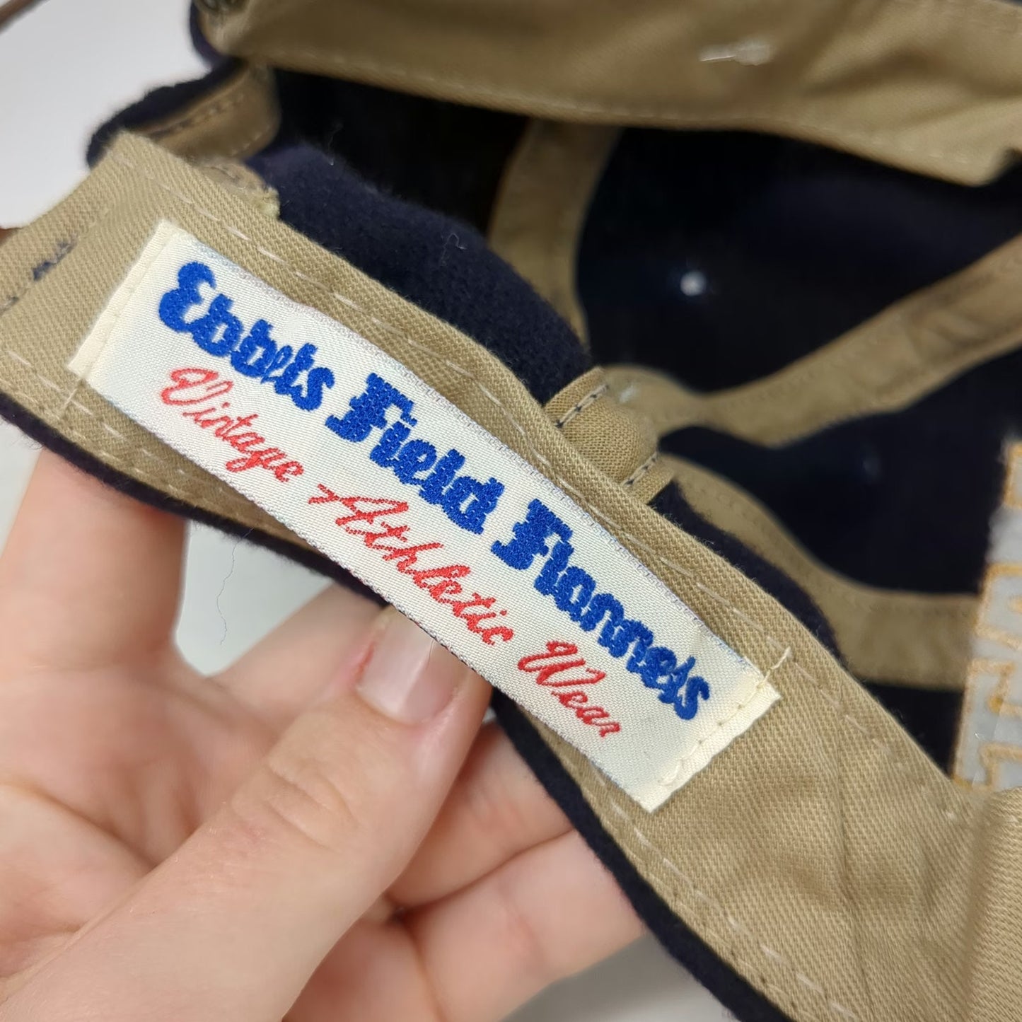 Ebbets Field Flannels Baseball Cap Blue One Size Late Show Wool Hat Vintage 90's