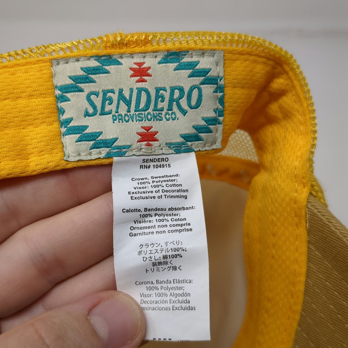 Sendero Provisions Co Trucker Hat Yellow One Size Rowdy Mesh Rope Snapback