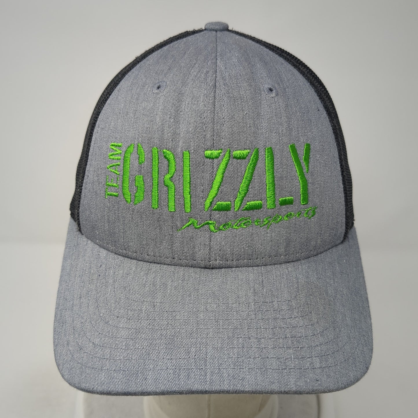 Team Grizzly Motorsports Snapback Trucker Hat Gray Large Mesh Back Richardson