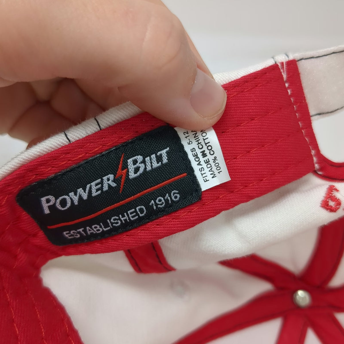 PowerBilt Baseball Cap White One Size TGA Premier Junior Golf Strapback hat Logo