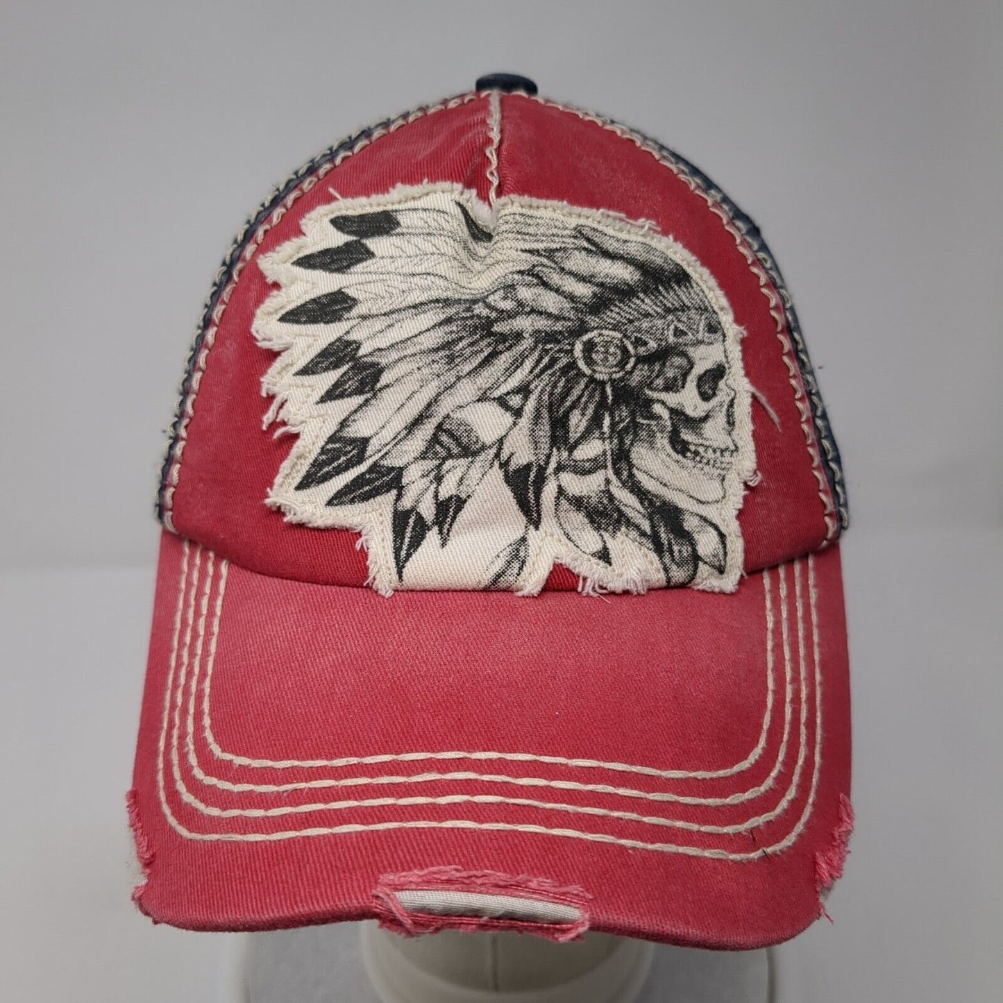 Native American Indian Skull Slideback Hat Multi One Size KB ETHOS