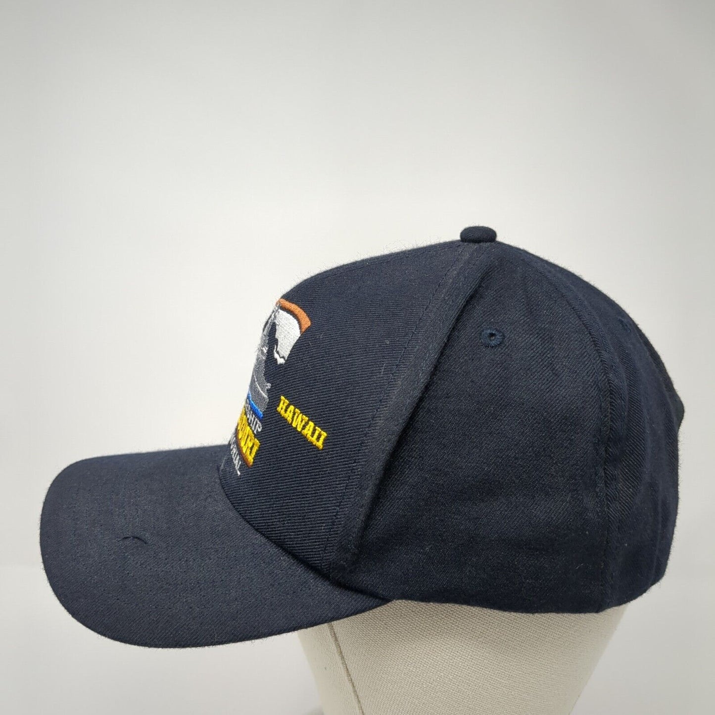 Battleship Missouri Memorial Snapback Hat Blue One Size Adjustable