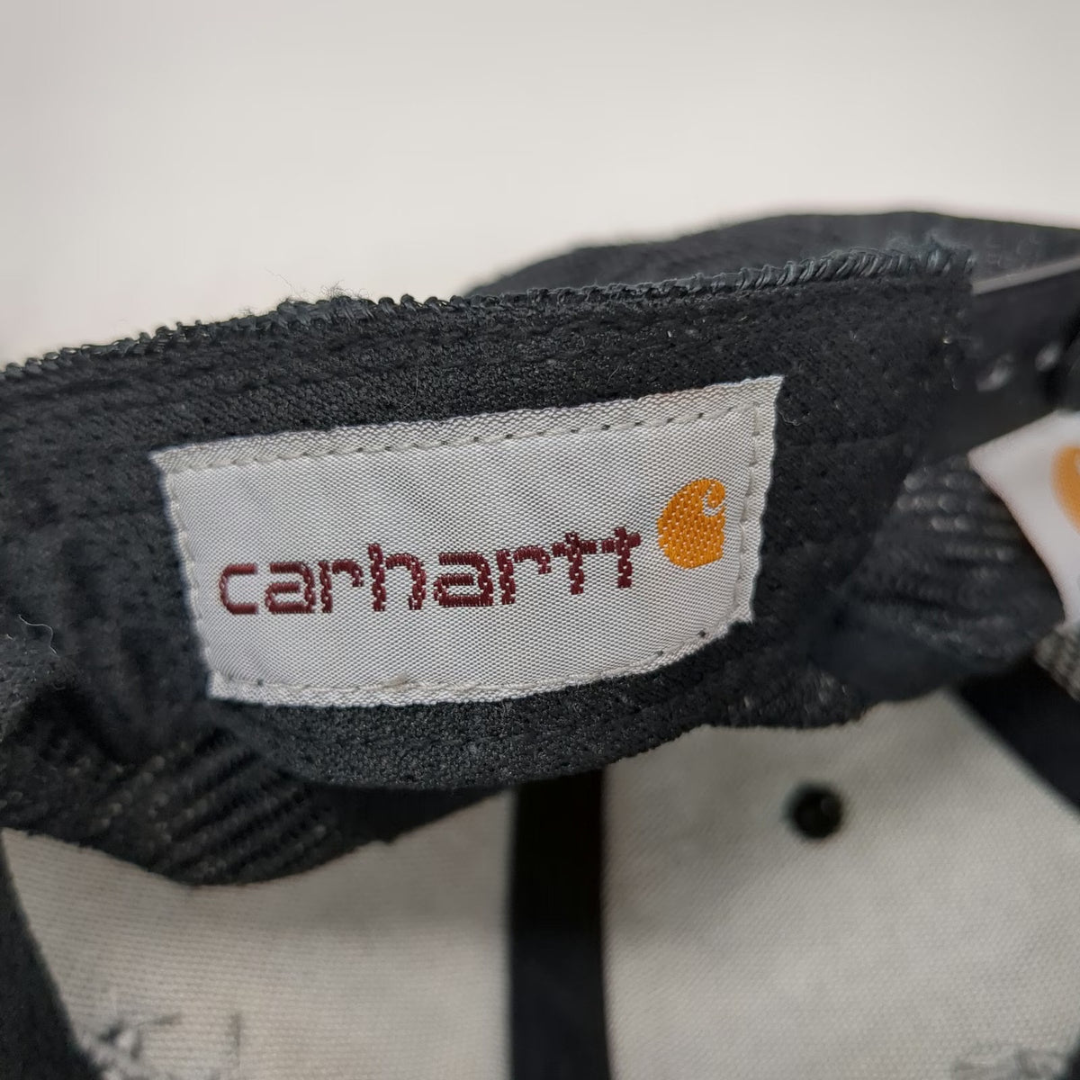 Carhartt Trucker Hat Black One Size Mesh Back Snapback Canvas Structured Logo