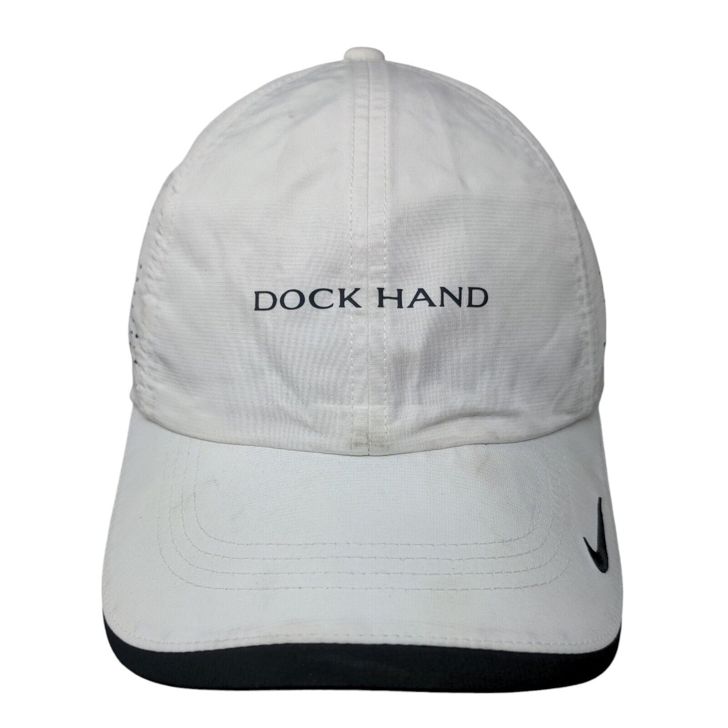Dock Hand Strapback Hat White OSFM Adjustable Embroidered Swoosh Nike Golf