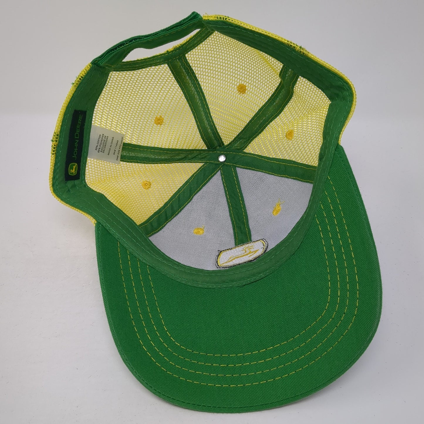 John Deere Logo Mesh Back Trucker Hat Multicolor One Size Adjustable