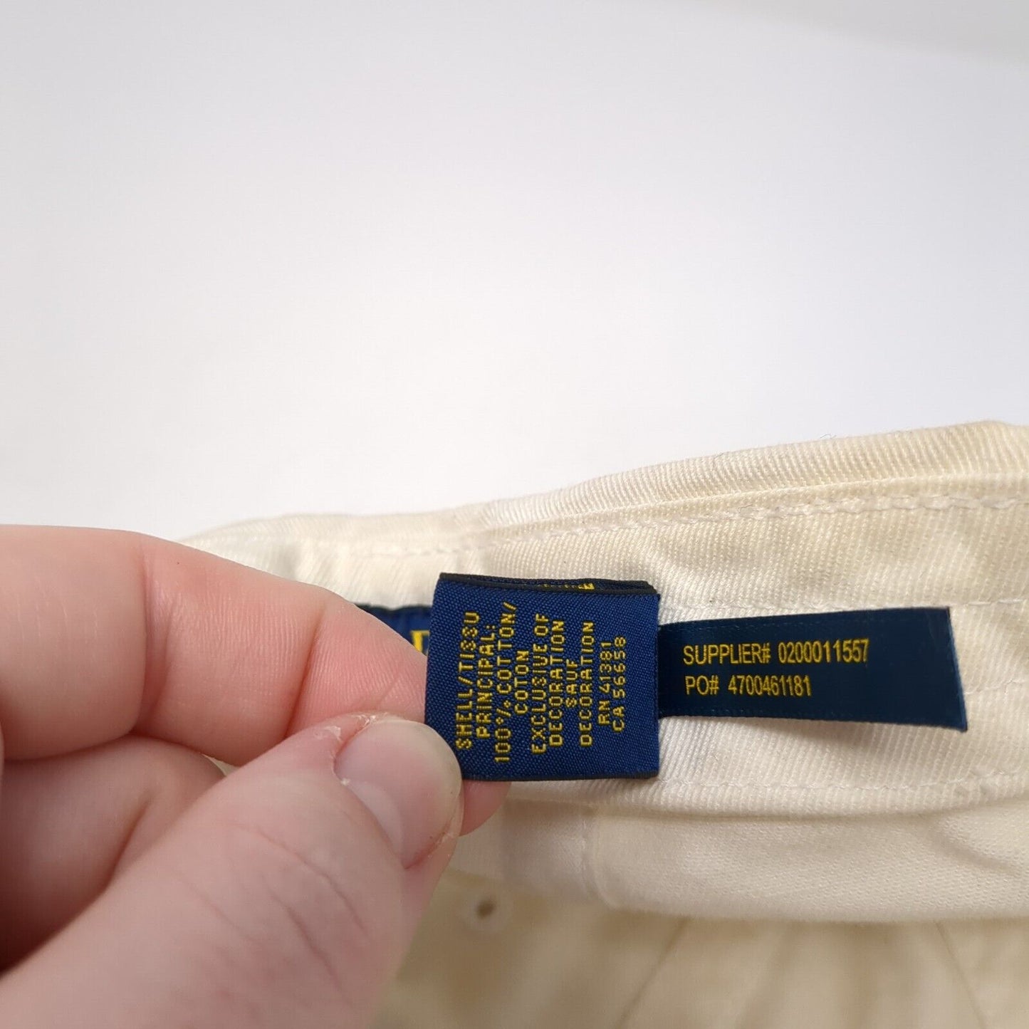 Polo Ralph Lauren Slideback Hat White OS Adjustable Embroidered Distressed