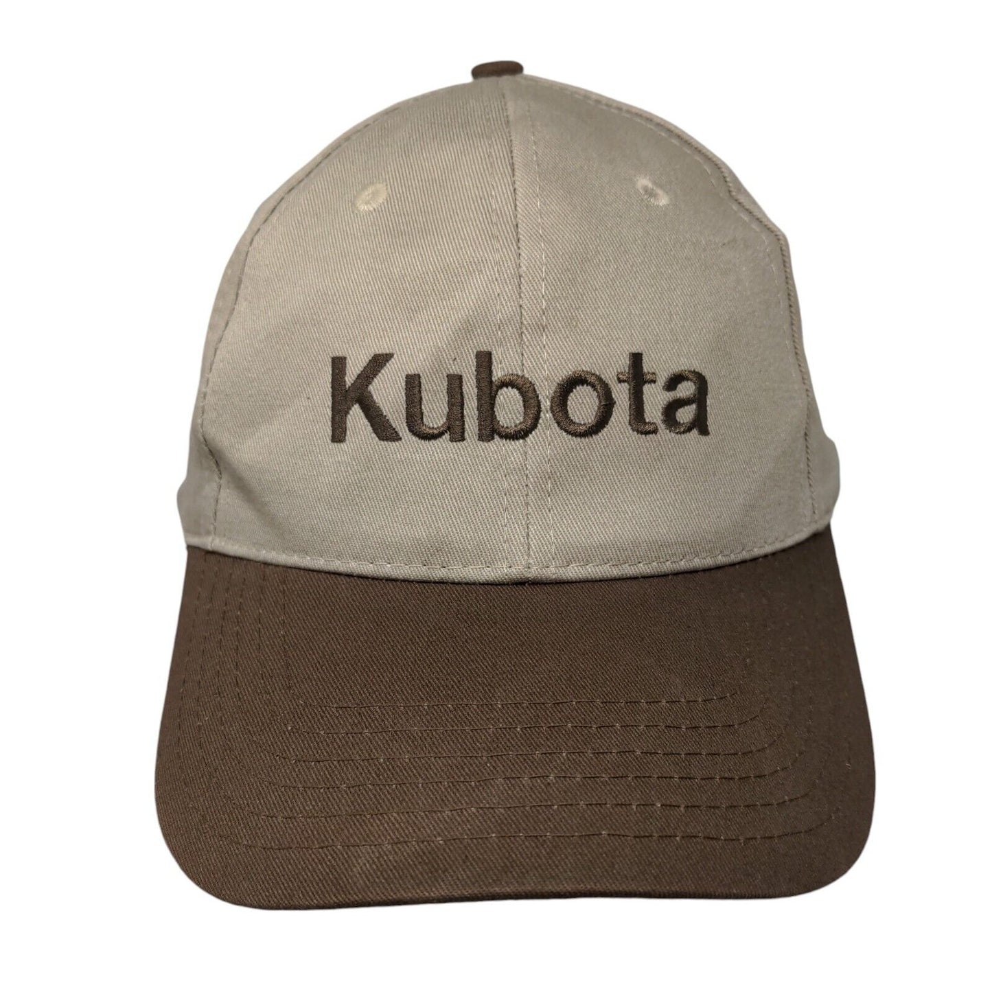 Kubota R&M Tractor Strapback Hat Tan One Size Colorblock K-Products