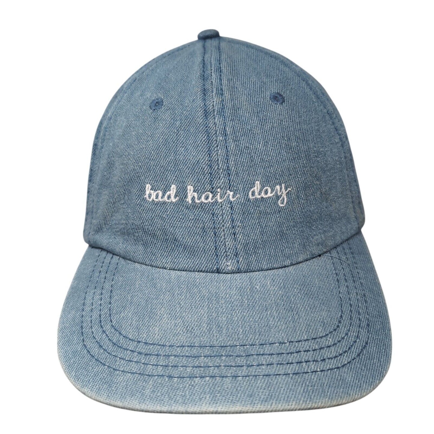 Bad Hair Day Strapback Hat Blue OSFM Adjustable Embroidered David and Young