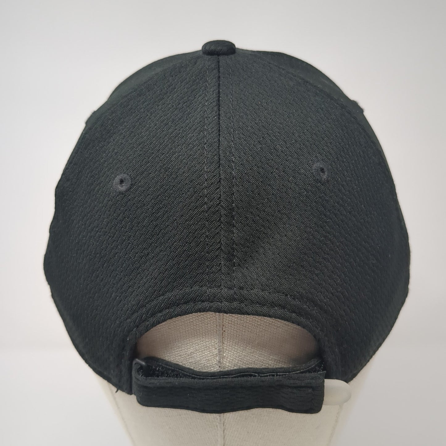 New Era Strapback Hat Black One Size Adjustable Embroidered Logo Outdoor