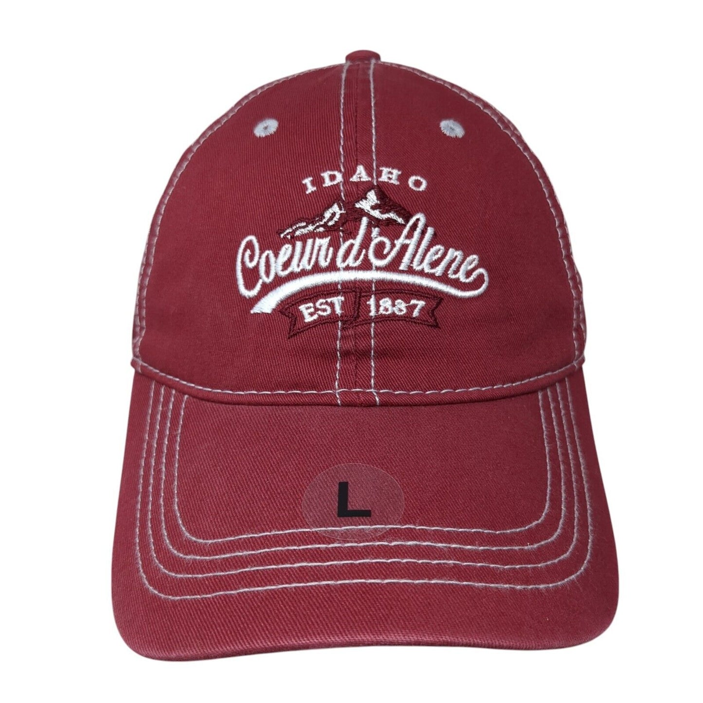 Idaho Coeur d'Alene 1887 Slideback Hat Red Large Embroidered W/Tags