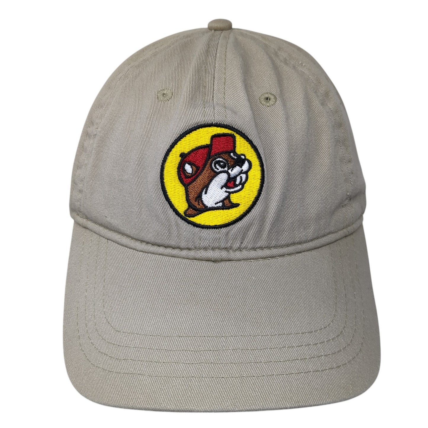 Buc-Ee's Slideback Baseball Cap Beige One Size Adjustable Embroidered 6 Panel