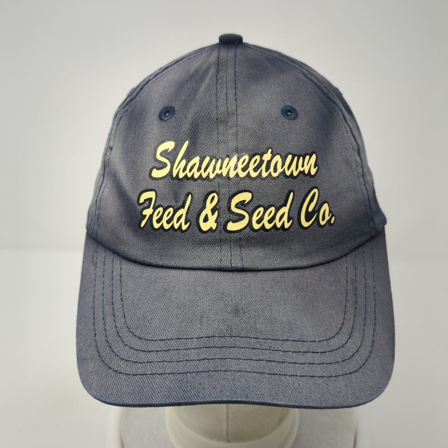 Shawneetown Feed & Seed Co. Strapback Hat Blue One Size Adjustable Cotton